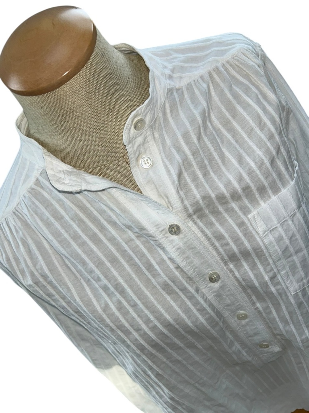 Marc Jacobs Sofia Loves white collarless raised line poet's tunic shirt 4 - Picture 4 of 4